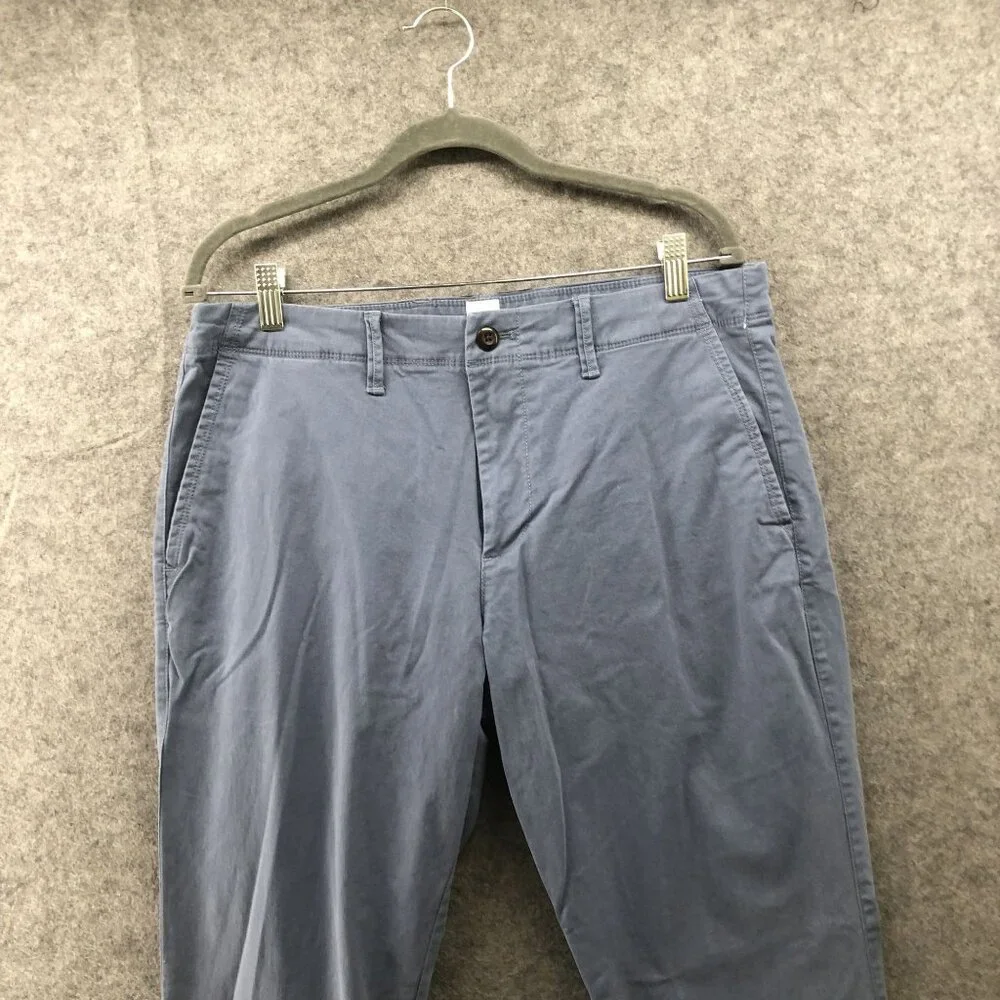 Gap Lived In Slim Chino Pants Mens 34x32‎ In Blue Pearl Stretch Flat Front